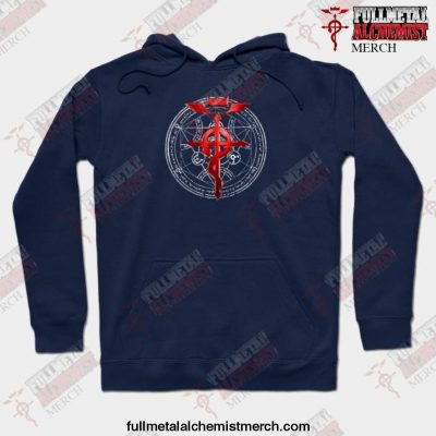 Fullmetal Alchemist Transmutation Symbol Hoodie Navy Blue / S