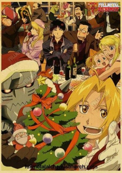 Fullmetal Alchemist Christmas Kraft Paper Poster