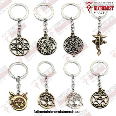 Fullmetal Alchemist Keychain Homunculus Circle Key Ring Cross