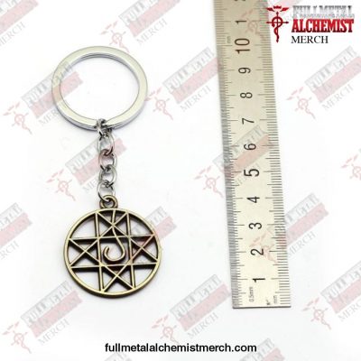 Fullmetal Alchemist Keychain Homunculus Circle Key Ring Cross Bronze 1