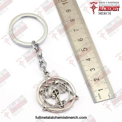 Fullmetal Alchemist Keychain Homunculus Circle Key Ring Cross Silver