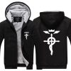 Anime Fullmetal Alchemist Hoodie Jacket Coat Winter Fleece Thick Warm Sweatshirts Long Sleeve Plus Size - Fullmetal Alchemist Merch