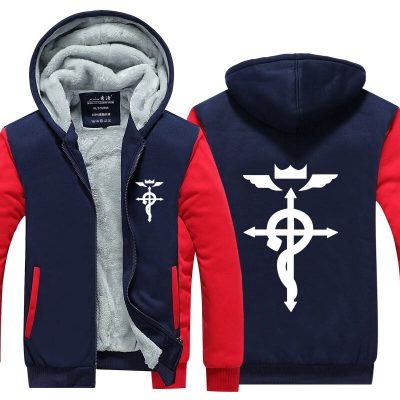 Anime Fullmetal Alchemist Hoodie Jacket Coat Winter Fleece Thick Warm Sweatshirts Long Sleeve Plus Size 5 - Fullmetal Alchemist Merch
