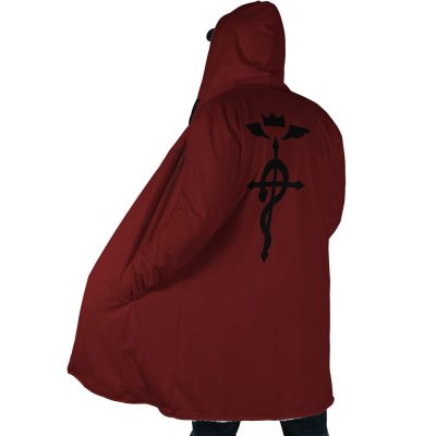 Edward Elric Full Metal Alchemist Hooded Cloak Coat SIDE Mockup - Fullmetal Alchemist Merch