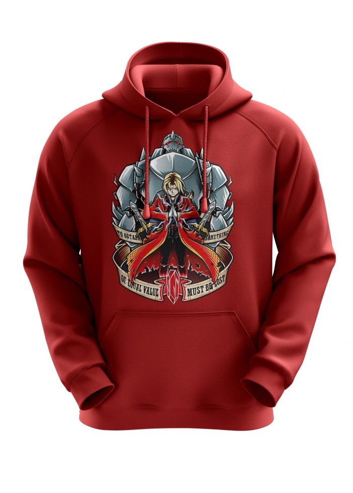 FullMetal Alchemist Hoodie Red scaled 1 - Fullmetal Alchemist Merch