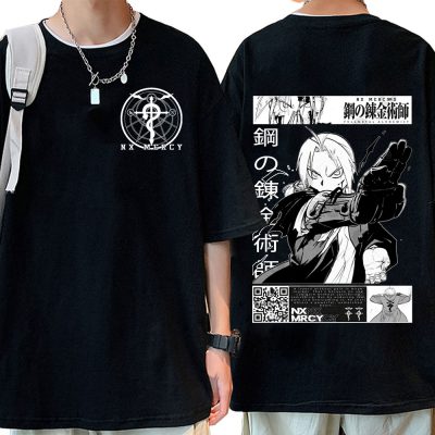 Japan Anime Fullmetal Alchemist Double sided Print T Shirt Edward Elric Manga T Shirt Men s - Fullmetal Alchemist Merch