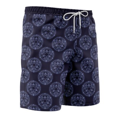 circle Hawaiian Swim Trunks Board Shorts side Knot - Fullmetal Alchemist Merch