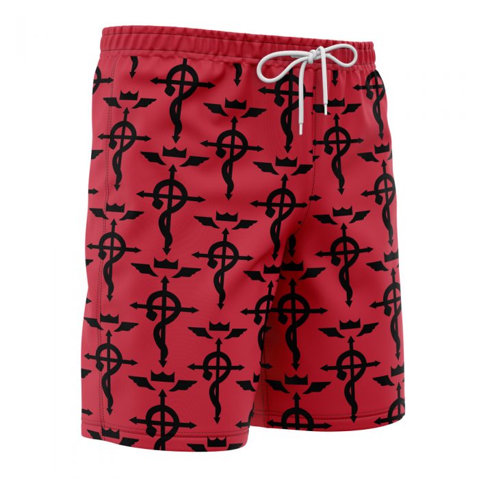 flamel Hawaiian Swim Trunks Board Shorts side Knot - Fullmetal Alchemist Merch